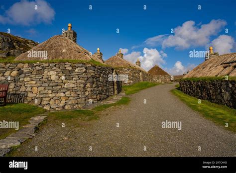 The Rebuilt Blackhouse Museum At Gearrannan Blackhouse Village Stock