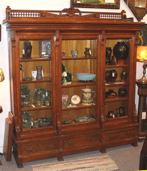 Bargain John S Antiques Antique Victorian Oak Three Door Bookcase