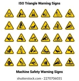 Iso Machine Safety Warning Signs Stock Vector (Royalty Free) 2270706031 ...