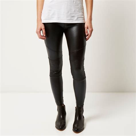 Leather Biker Leggings New Look