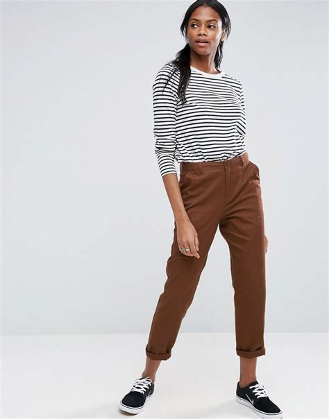 Chic Brown Chino Pants For Work Chinos Women Outfit Casual Work