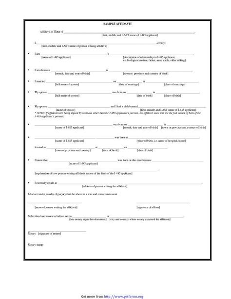 Sample Affidavit Of Birth Download Affidavit Form For Free Pdf Or Word