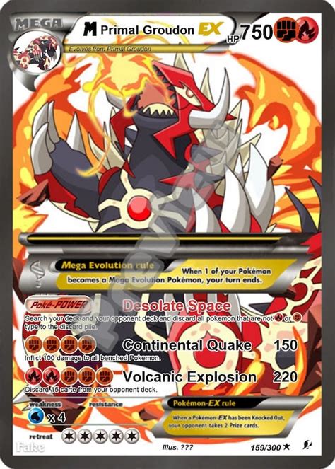 M Primal Groudon Ex Pokemon Card Etsy Uk