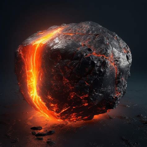 premium ai image  orange lava rock  lava flowing