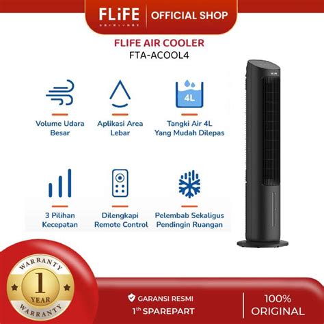 Flife Tower Fan Air Cooler Dengan Generator Anion Penyejuk