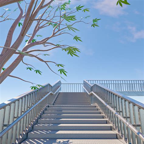 Artstation Stairs Japanaese Inspirated