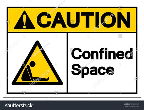 Caution Confined Space Symbol Sign Vector Stock Vector (Royalty Free ...