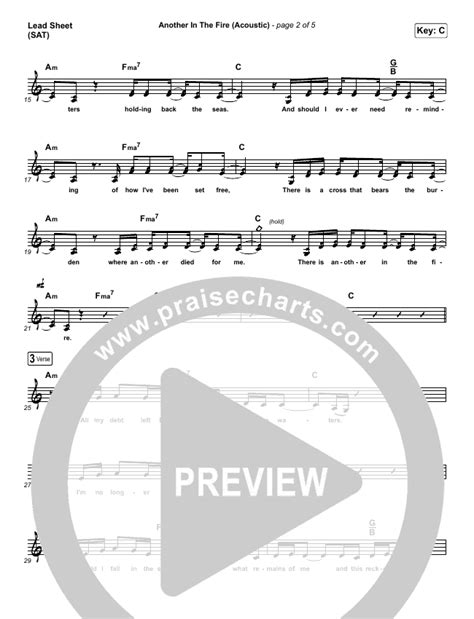 Another In The Fire (Acoustic) Sheet Music (Hillsong UNITED) - PraiseCharts