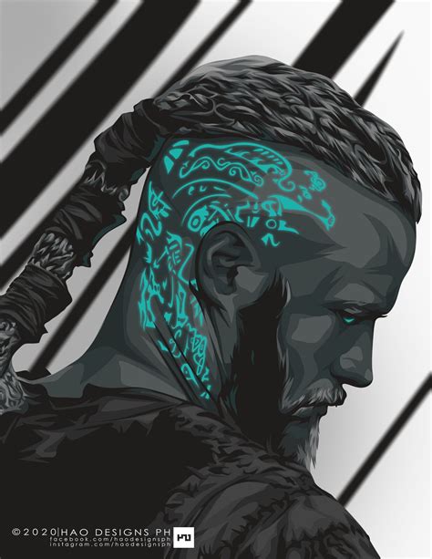 Ragnar Lothbrok Vikings Vector Illustration Hao Hao Haodesignsph