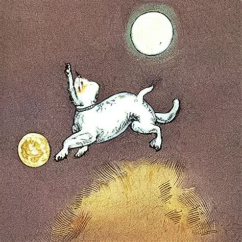 Krea Jack Russel Terrier Jumping Over The Moon The Moon Is Surprised