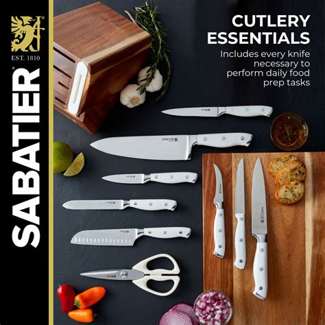 Sabatier Acacia Forged Triple Rivet Edge Keeper Knife Block Set 15