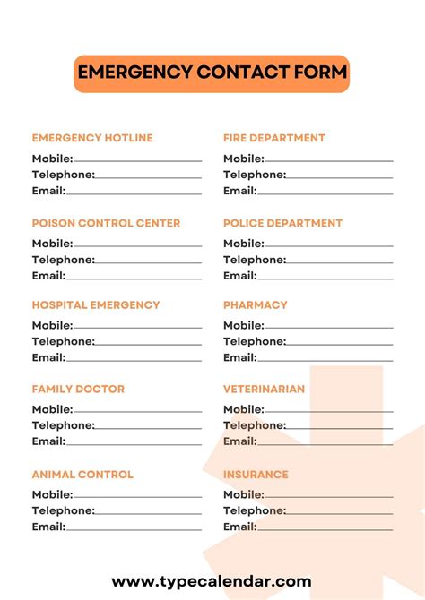 Employee Emergency Contact Information Sheet