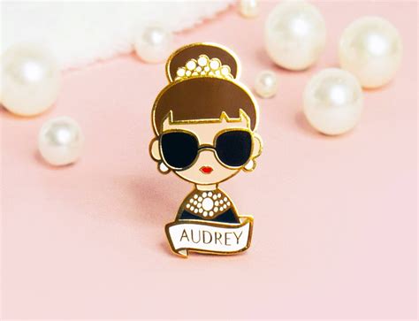 Audrey Hepburn Enamel Pin Brooch Bestseller Etsy Uk