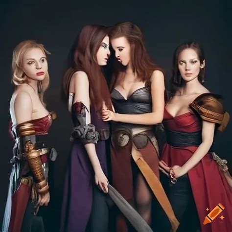 Movie Cover Featuring Three Female Fantasy Adventurers On Craiyon