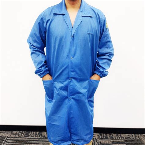 Cleanroom Comfortable Esd Polyester Smock Anti Static Work Clothing Lab