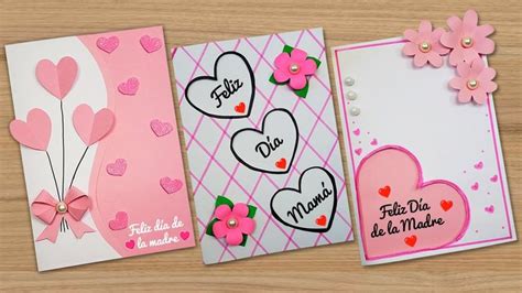 DIY 3 Hermosas tarjetas para el día de la madres mujer Mo