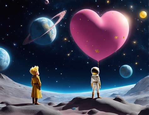 The Little Prince meets Pinkheart on a space planet by Geum sun Seo ...