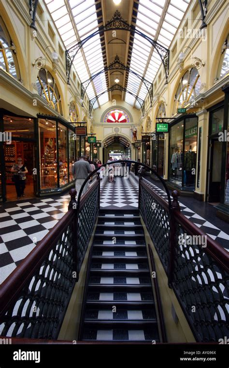 Victorian architecture of the Royal Arcade Melbourne Australia Stock ...