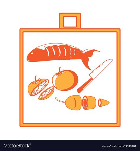 Cutting board with food Royalty Free Vector Image