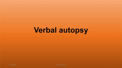 Verbal Autopsy Ppt