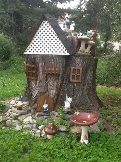 Tree Stump Gnome House Diy Thrift Store Project