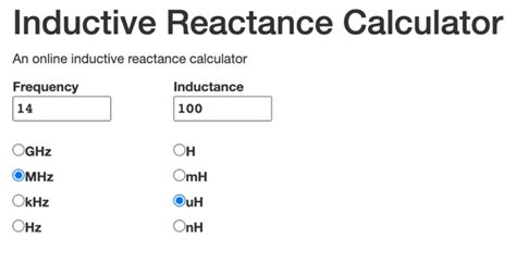 Online Inductive Reactance Calculator - The DXZone