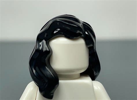 Lego Black Minifigure Hair Female Mid Length Part Over Right Shoulder 85974 X1 Ebay