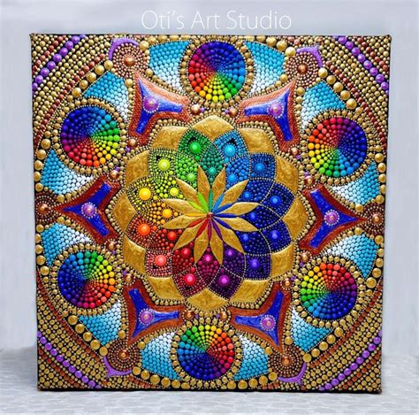 Mandala Art Rainbow Mandala Mandala Painting Mandala Stones Dot Art