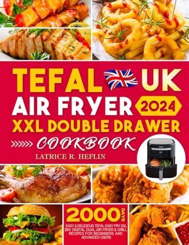 UK 2024 Tefal Air Fryer XXL Double Drawer Cookbook 2000 Days Easy