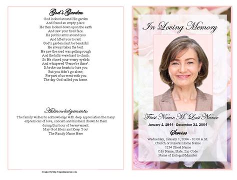 Pastel Memories Funeral Program Template Graduated Fold Elegant Memorials