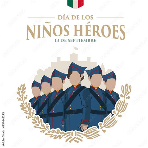 VECTORIAL BANNER Niños Héroes Hero Boys Mexican military cadets