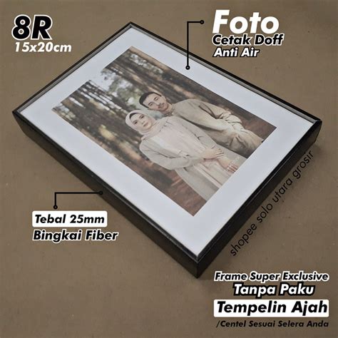 Jual Paket Cetak Laminasi Frame Foto Blok 8r 15x20cm Frame Tanpa