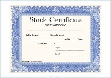 Disney Stock Certificate Template Templates-1 : Resume Examples