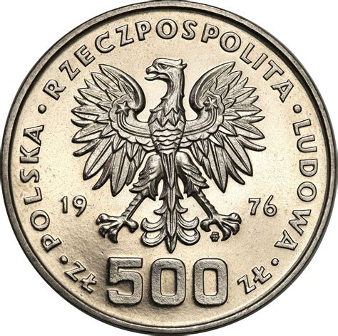 PRL PRÓBA Nikiel 500 złotych 1976 Tadeusz Kościuszko archiwum