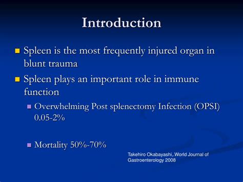 Ppt Jhsgr Management Of Blunt Splenic Injuries Powerpoint