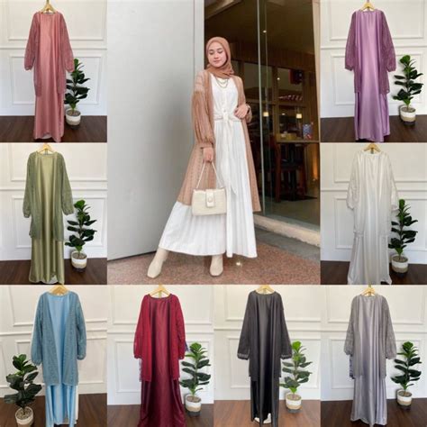 Inner Dress Gamis Inner Satin Kebaya Long Sleeve Shopee Malaysia