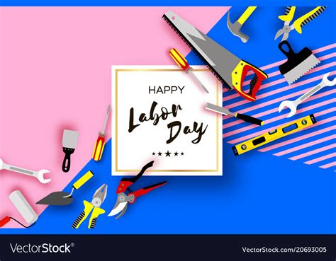 Happy labor day greetings card for national Vector Image