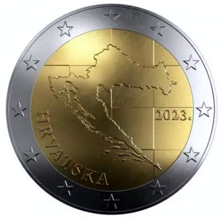 2 Euros Croatie 2023 UNC La Carte Philantologie