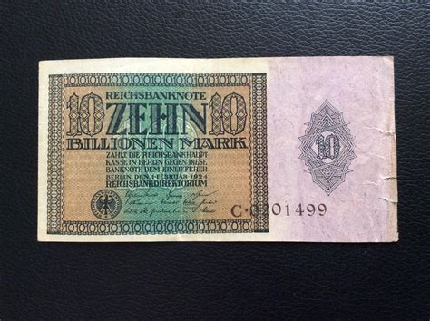 Billionen Mark Berl N Alemania Reichsbanknote