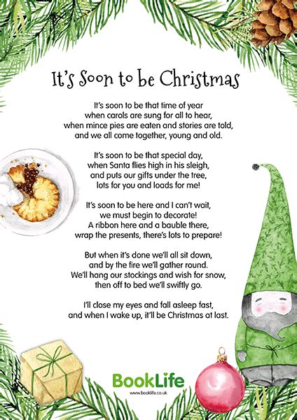 Its Soon To Be Christmas Poem Poster Booklife