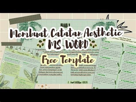 FREE TEMPLATE Cara Membuat Catatan Aesthetic Di Microsoft Word