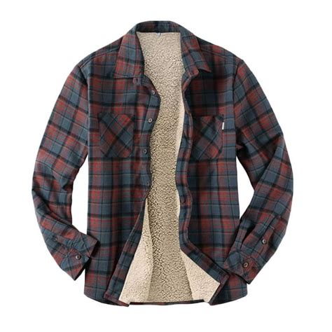 Sherpa Lined Flannel Shirt Jackets