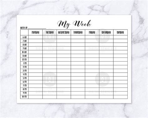 Time Blocking Planner Printable- Weekly | The Digital Download Shop