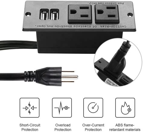 Conference Recessed Power Strip Socket With Usb Ports Table Power Strip