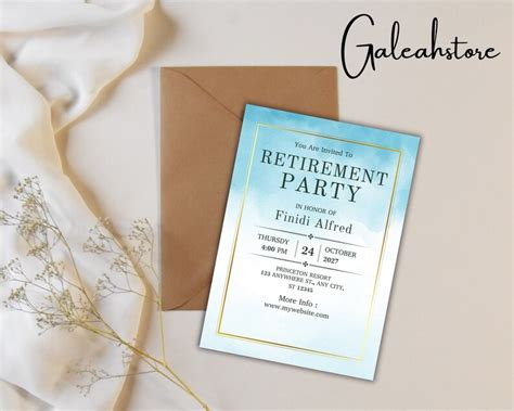 Minimalist Retirement Party Invitation Modern Retirement Invitation Editable Retirement Invite