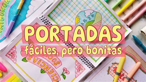 Portadas Para Cuadernos FÁciles Pero Bonitas 💖 CarÁtulas Creativas Con