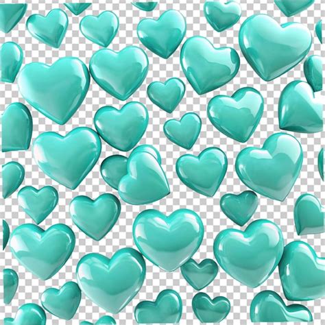 Aqua Heart Transparent Background Premium Ai Generated Psd