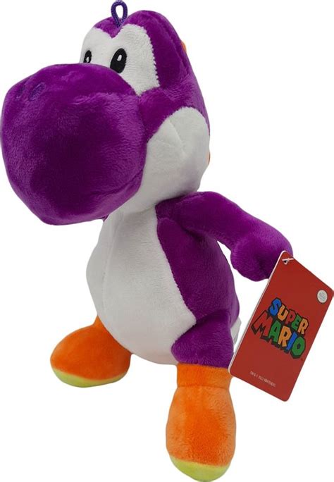 Yoshi Paars Super Mario Knuffel Pluche Cm Bol