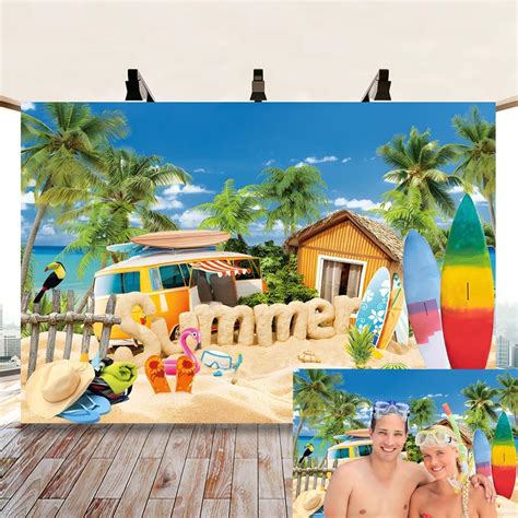 Amazon Laeacco X Ft Summer Tropical Beach Backdrop Seaside