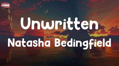 Natasha Bedingfield Unwritten Lyrics Youtube